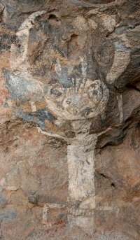 White Horned Dancer pictograph, located on West Mountain, Hueco Tanks