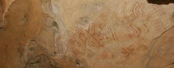 Abstract designs pictograph, located on West Mountain, Hueco Tanks